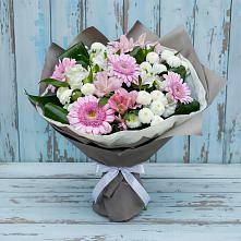 Букет цветов из:  Герберы, Альстромерии и Хризантемы в Новомалороссийской