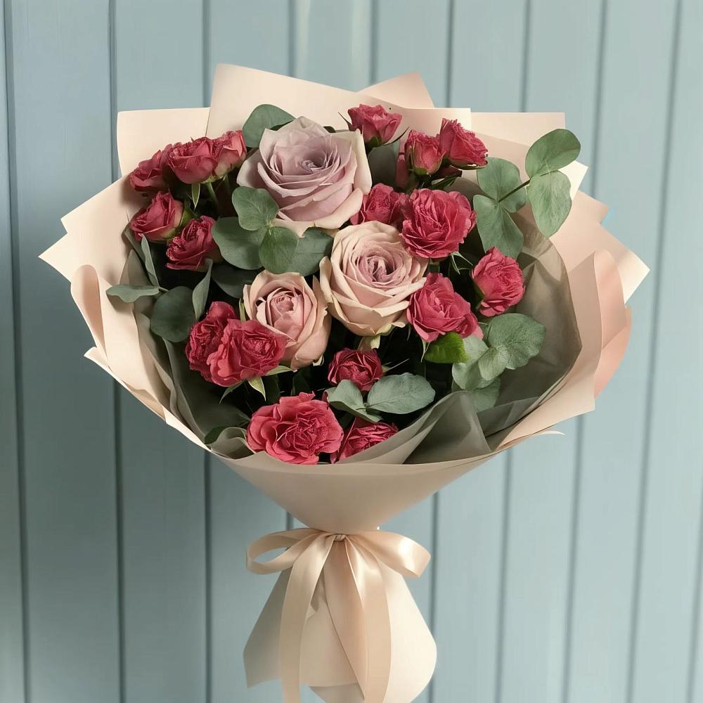 Букет цветов из: Гвоздики и Розы в Новомалороссийской