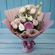Букет цветов из:  Розы и Лизиантусы в Новомалороссийской