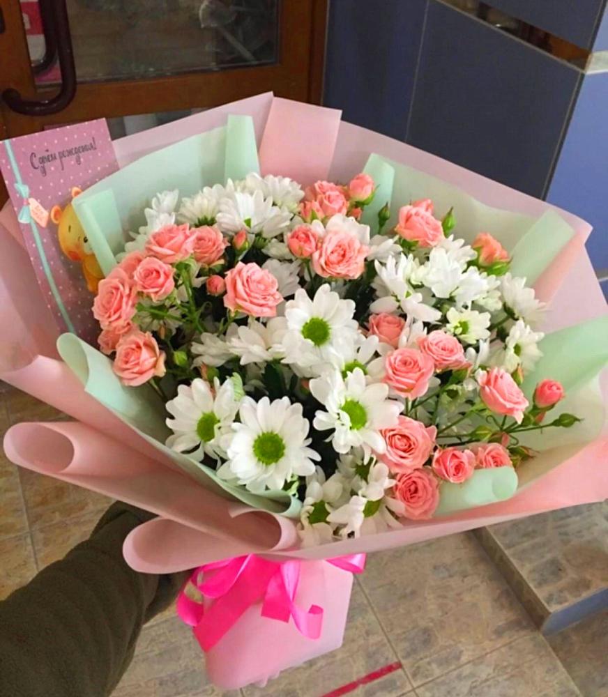 Букет цветов из: Розы и Хризантемы в Новомалороссийской