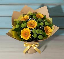 Букет цветов из:  Герберы и Хризантемы #REPLACE_PRED# Новомалороссийской