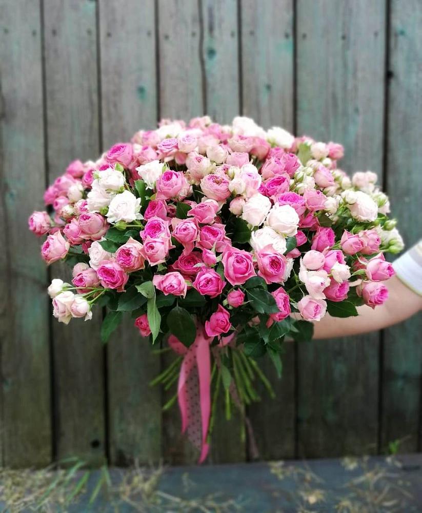 Букет Розовые кустовые розы Натали и Лав Лидия в Новомалороссийской