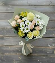 Букет цветов из:  Альстромерии, Розы и Хризантемы в Новомалороссийской