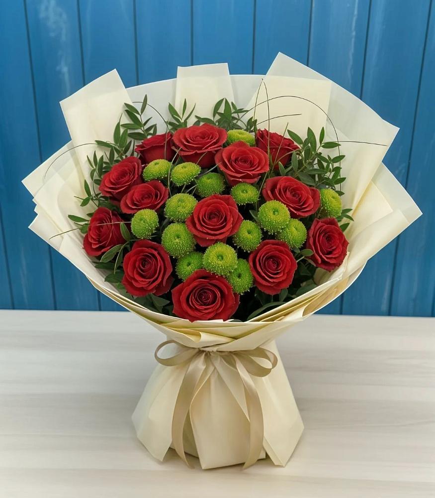 Букет цветов из: Розы и Хризантемы в Новомалороссийской