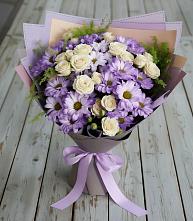 Букет цветов из:  Хризантемы и Розы в Новомалороссийской