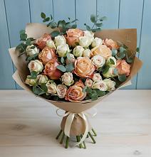 Букет цветов из:  Альстромерии и Розы #REPLACE_PRED# Новомалороссийской