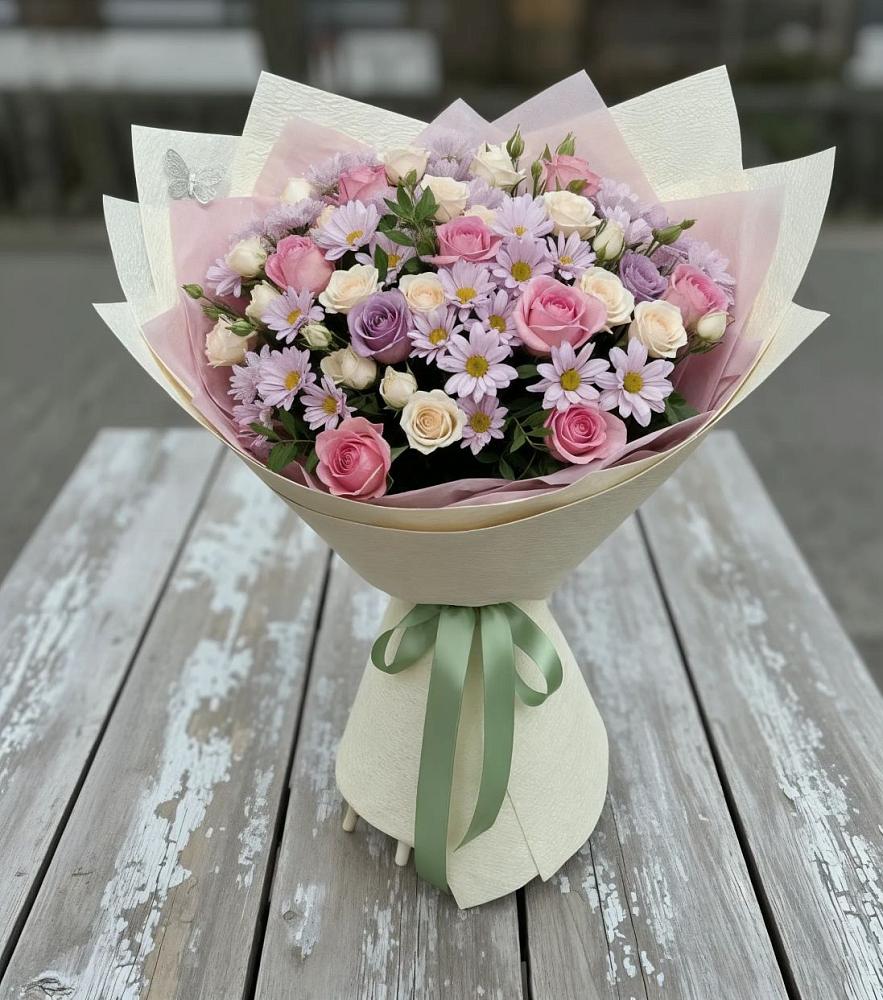 Букет цветов из: Розы и Хризантемы в Новомалороссийской