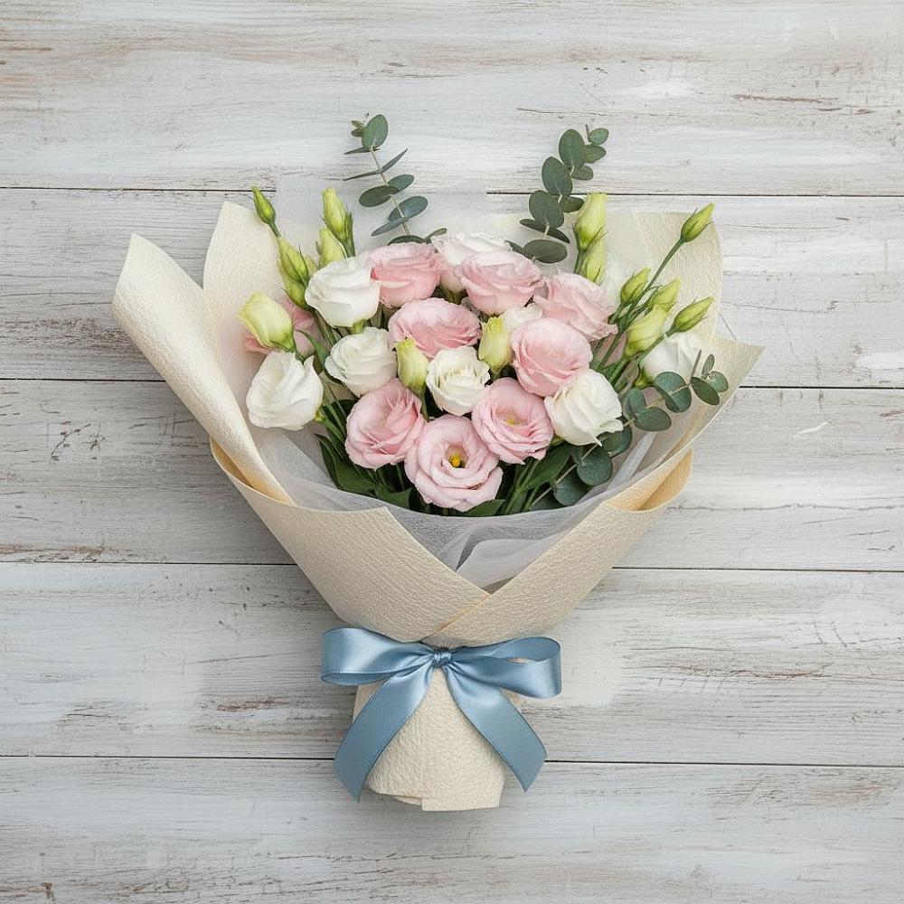 Букет цветов из: Лизиантусы в Новомалороссийской